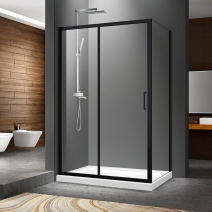 Cabina dus Iris 120x90 cm cu profile negre