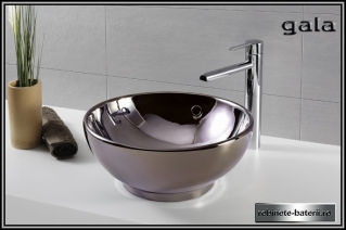 Lavoar rotund pe blat Bowl culoare bronz metalizat