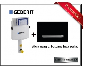 Rezervor wc ingropat Sigma cu clapeta sticla neagra, pentru wc stativ