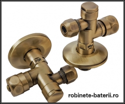 Robinet coltar culoare bronz cu filtru impuritati