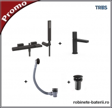 Set baterii Tres Project negre la pachet promotional