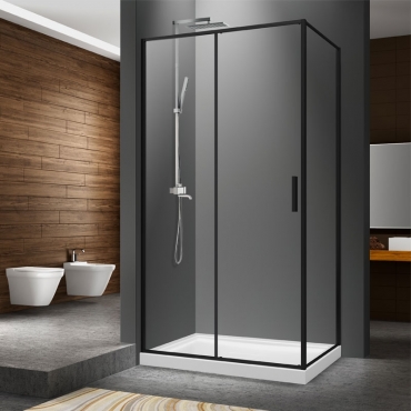 Cabina dus PXT 120x90 cm cu profile negre