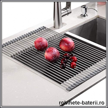 Suport rulabil pe chiuveta cu tije inox 47x30 cm