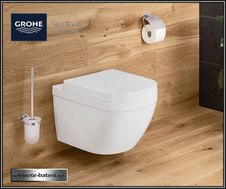 Wc suspendat Grohe Euro Ceramic Triple Vortex cu capac soft-close